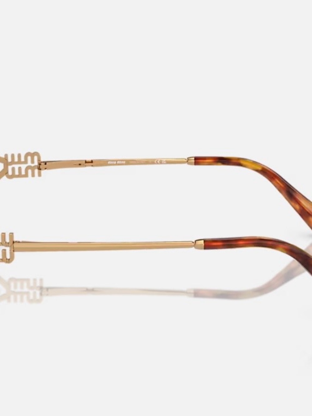 Miu Miu MU 52YS Gold Metal and Brown Lens Oval Sunglasses - NWOT - Picture 5 of 8